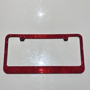 Icy couture premium Red Rhinestone License Plate Frame